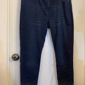 LANE BRYANT Skinny Super Stretch Denim Jeans Sparkle size 18